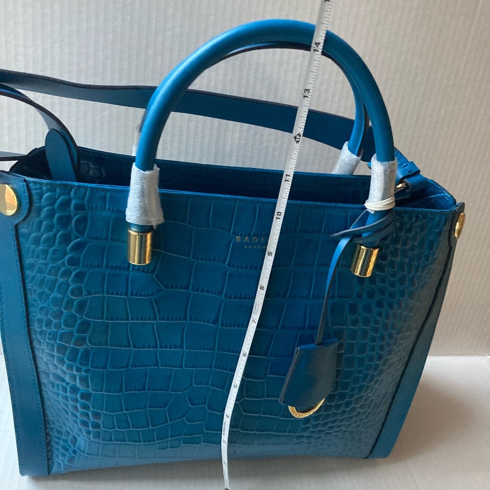 RADLEY LONDON Teal Croc-Embossed Satchel - Picture 3 of 15